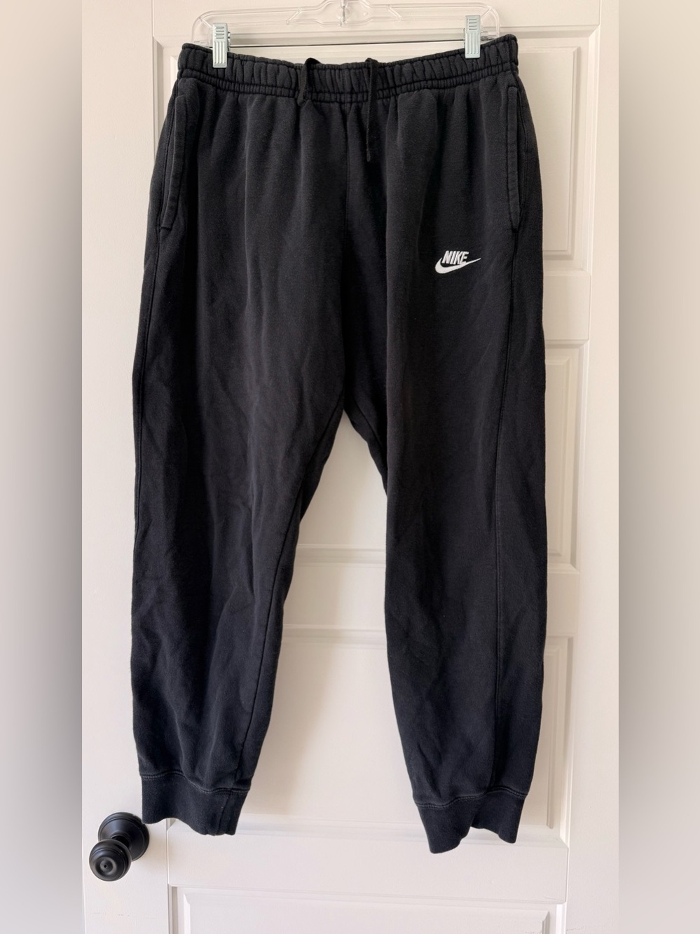 Nike Black Men's Jogger Sweatpants with White Logo